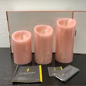 Luminara GENUINE Flameless Flickering Candles SET OF 3 PINK